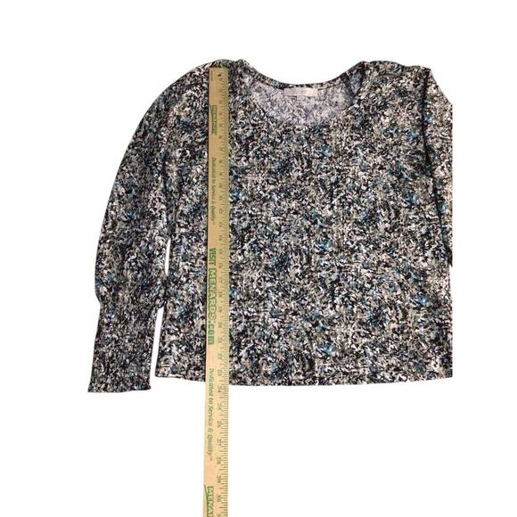 Loft Womens Multicolor Crinkle Blouse Size M Long Sleeve Smocked Cuff Career - Picture 9 of 9